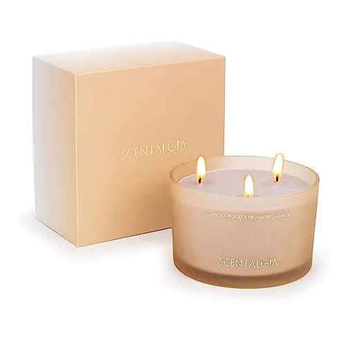 Sandalwood bergamot jasmine 3-wick candle