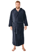 Plush terry-velour hooded maxi robe