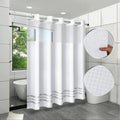 Heavy waffle shower curtain and liner
