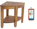 Solid teak corner shower bench