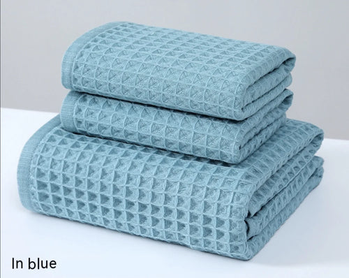 Cotton waffle bath towel