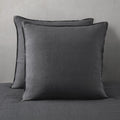 French linen euro pillowcase pair in charcoal