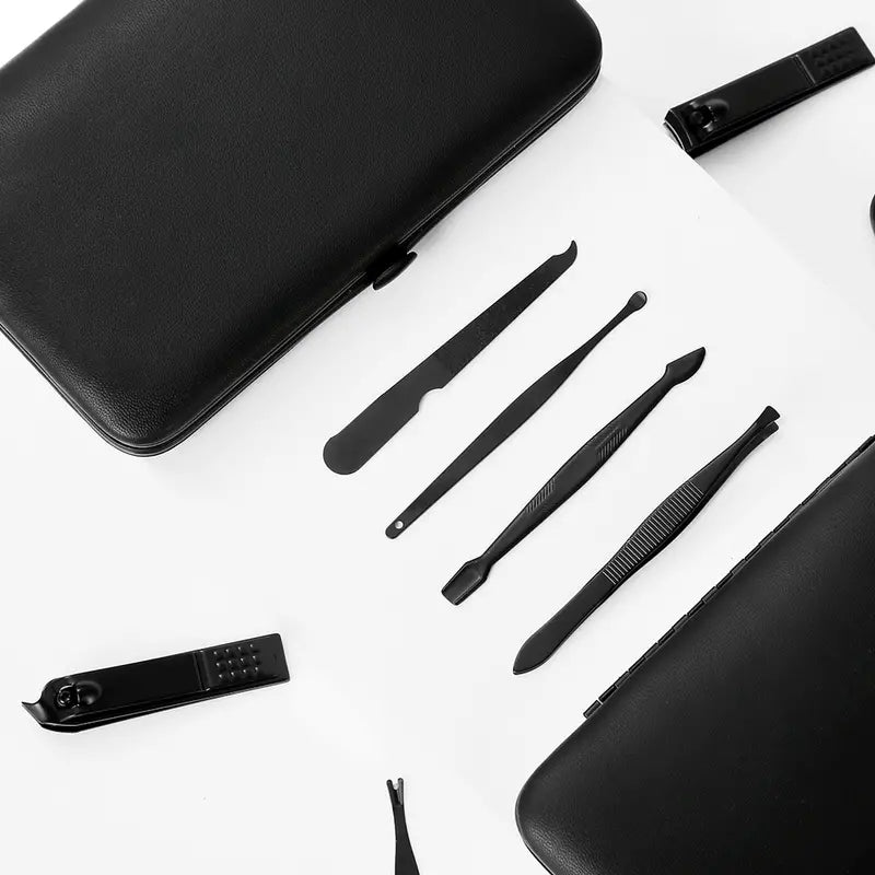 18-Piece Black Manicure & Grooming Set