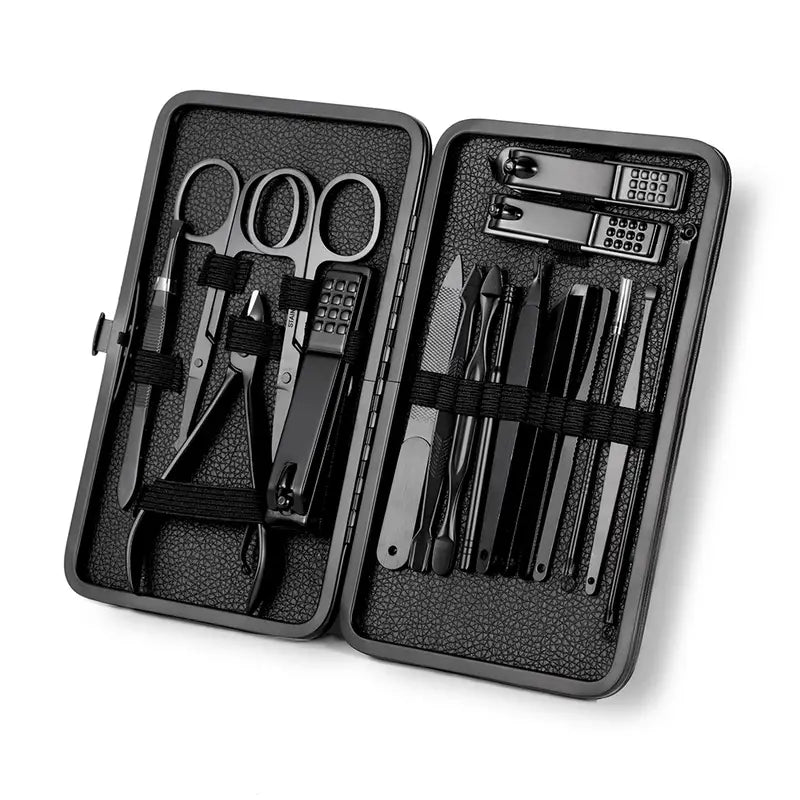 18-Piece Black Manicure & Grooming Set