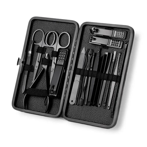 18-Piece Black Manicure & Grooming Set