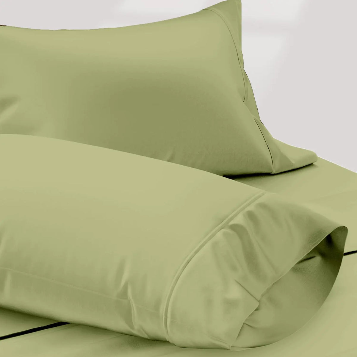 Sage Egyptian cotton hemstitch pillowcase pair