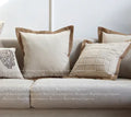 Trimmed linen cushion cover
