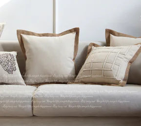 Trimmed linen cushion cover
