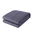 Dark grey cotton weighted blanket, folded