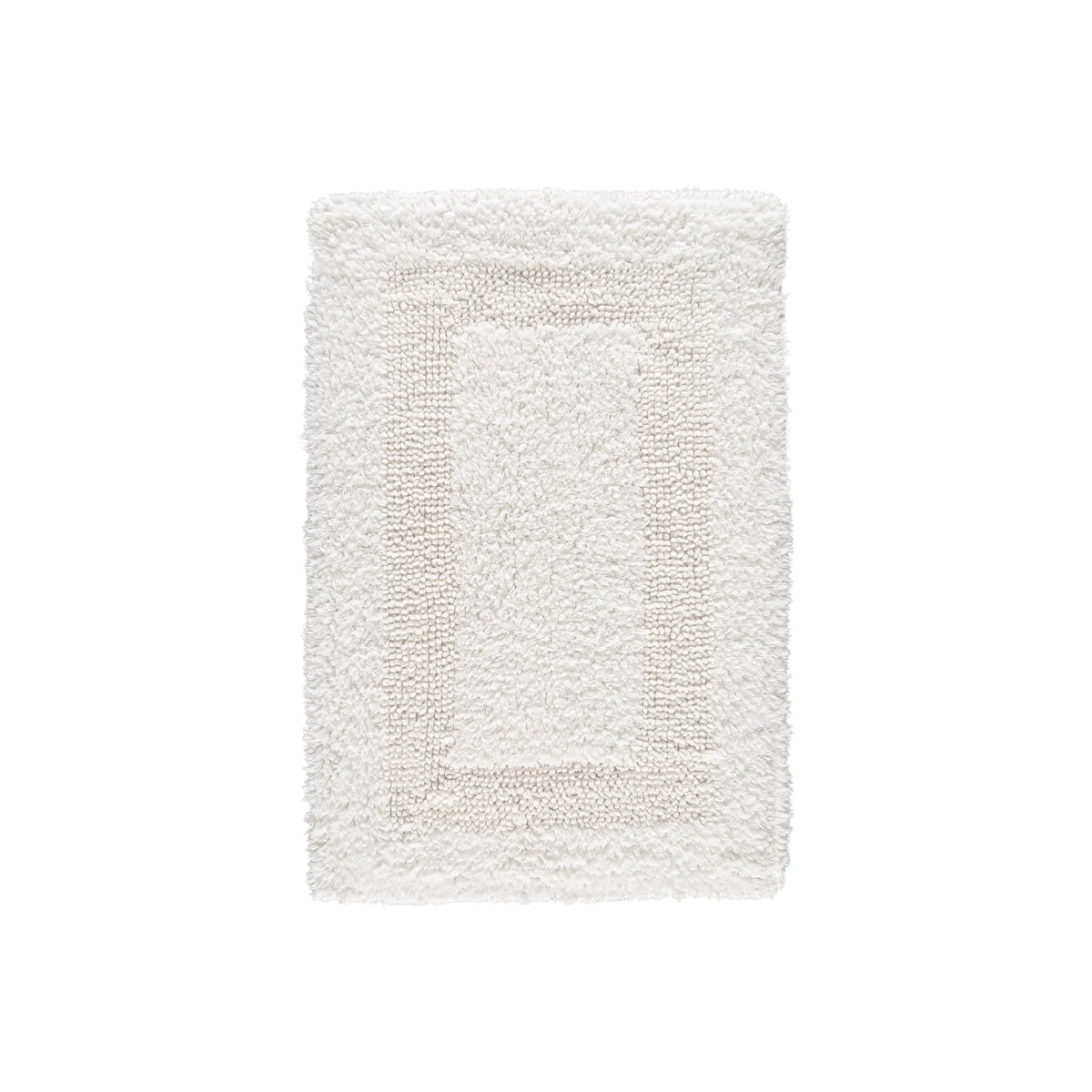 White reversible tufted cotton bath mat