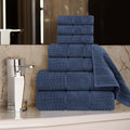 Zero-twist waffle-border towel set of 8