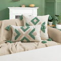 Geometric velvet tassel cushion cover