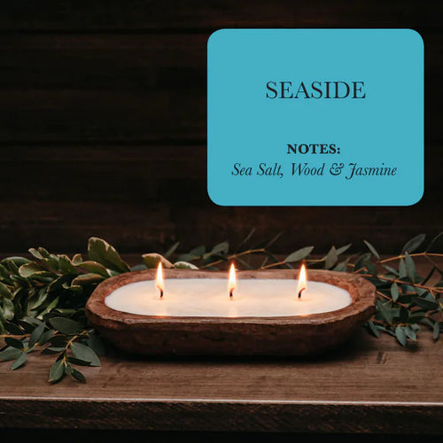Sea-salt wood jasmine 3-wick candle