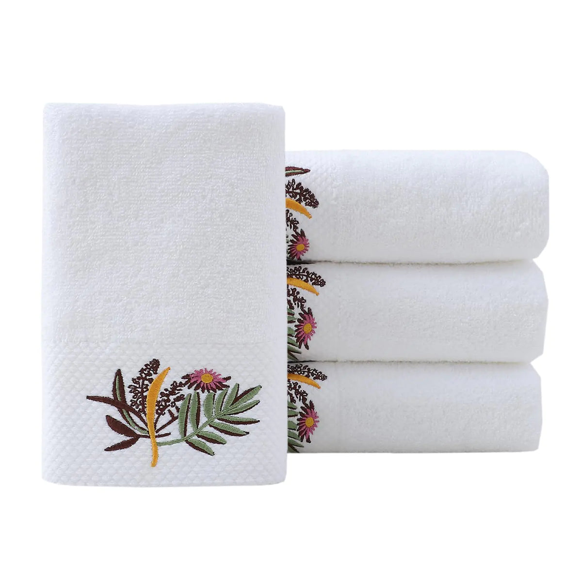 White cotton hand towel set of four