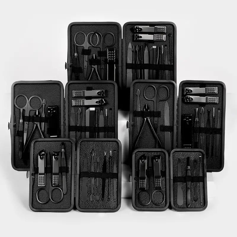 18-Piece Black Manicure & Grooming Set