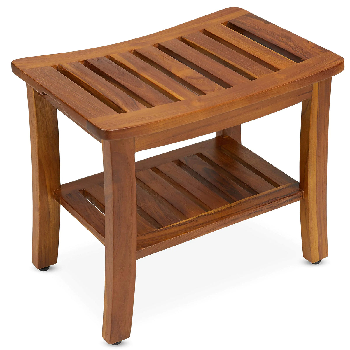 Solid teak shower bench