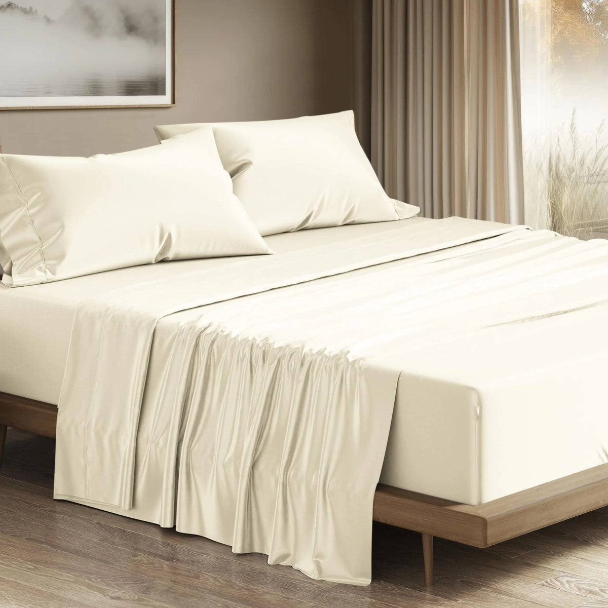 Ivory Egyptian cotton sateen sheet set