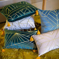European embroidered velvet cushion cover