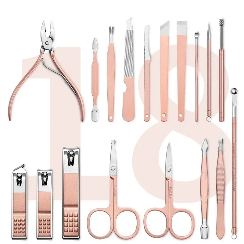 18-Piece Rose Gold Manicure & Pedicure Set