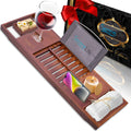 Natural bamboo expandable bath caddy tray