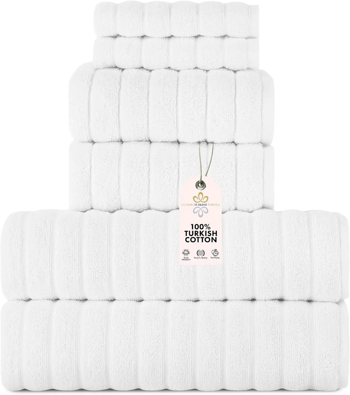 620GSM Turkish cotton six-piece towel set