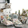 Embroidered cotton cushion cover