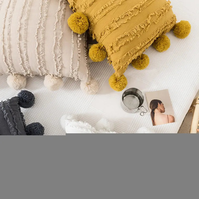 Textured cotton-linen cushion cover